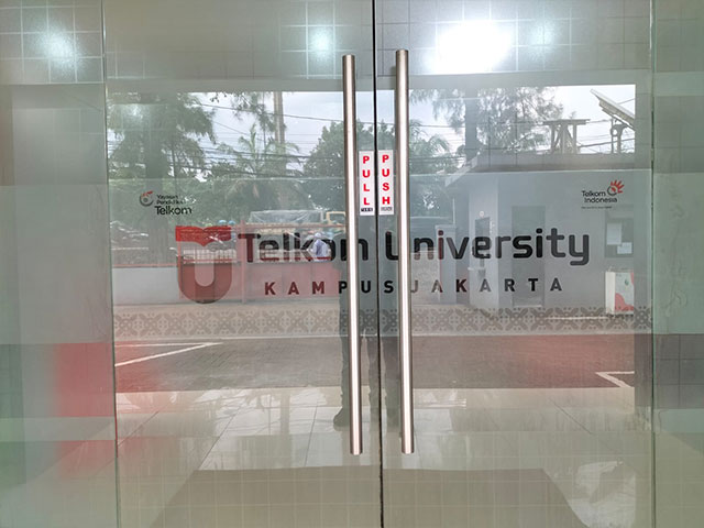 Universitas Telkom Jakarta Sticker Sandblast