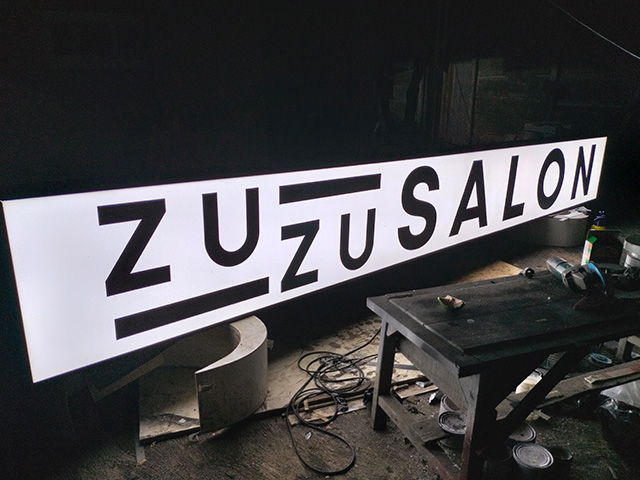 zuzu salon neon box